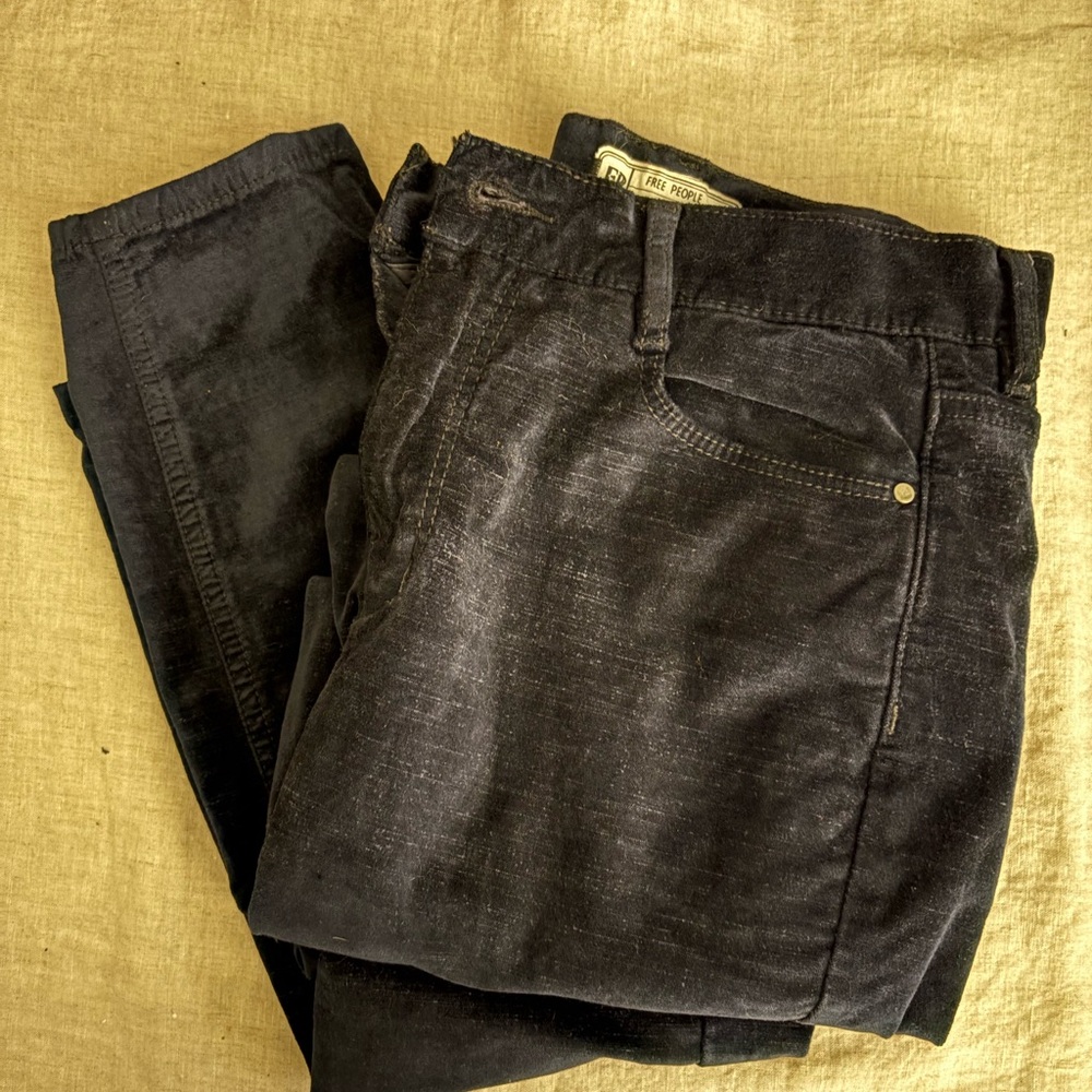 Free People Velvet style Pants with Straight Fit